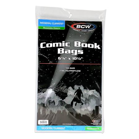 RESEALABLE CURRENT MODERN COMIC BAGS (PACK OF 100) (NET)